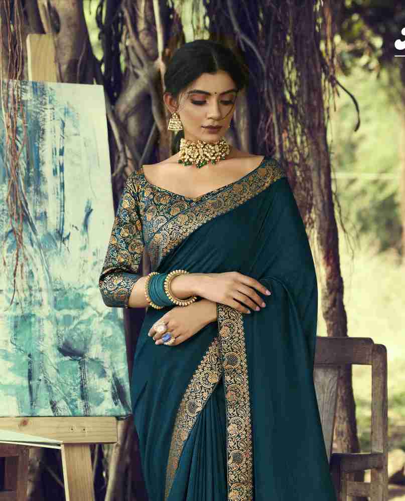 Buy FLORINEST FASHION Embroidered Bollywood Silk Blend Green Sarees Online Best Price In India Flipkart