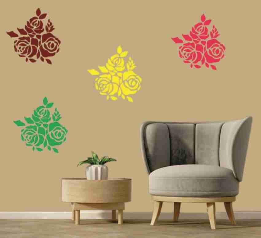 Asian Paints Royale Play Wall Fashion | DIY Bouquet Stencils for All Over  Wall | Reusable Wall Design Stencil | Stencil Painting for Home Decoration