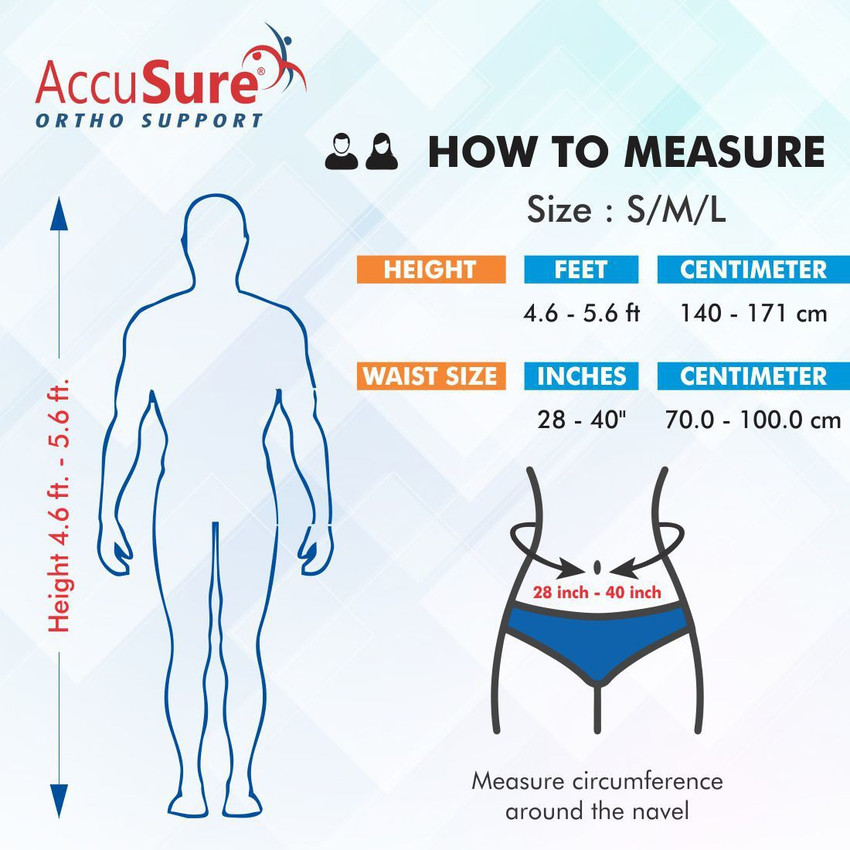 AccuSure Posture Corrector Taylor Brace Rec Size S M L For Ht