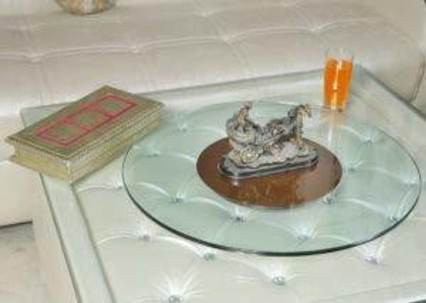 Revolving glass table top discount