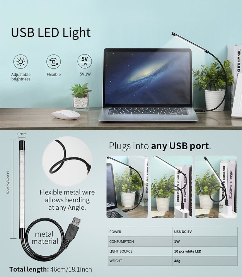 USB LED Lamp 1W / Mini Portable USB LED Book Light