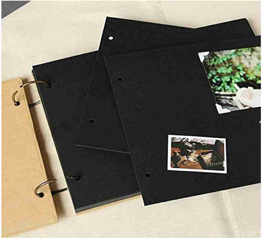 Album Photo Scrapbooking DIY, Album Photo de 30 Pages Noires en Papier,  Album en Kraft avec