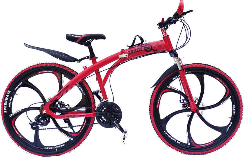 TopSpeed Mountain Foldable Sport RED Cycle 21Gear 17Frame Dual