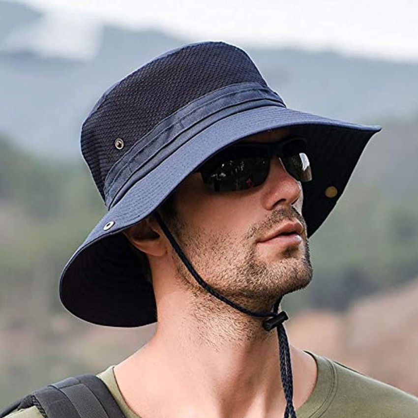 Lqz Mens Sun Hat Wide Brim Summer Sun Cap Uv Protection Fishsing Hat
