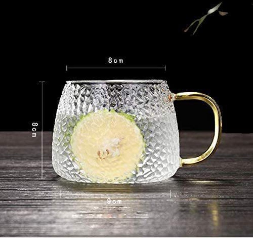 Transparent Golden Handle Cup  Transparent Glass Tea Cups