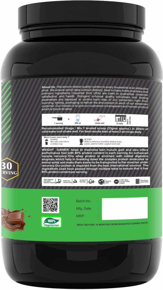 US KART Weight Gainer High Protein Muscle Formula with Chocolate Flavor (1  kg) Weight Gainers/Mass Gainers Price in India - Buy US KART Weight Gainer  High Protein Muscle Formula with Chocolate Flavor (1 kg) Weight  Gainers/Mass Gainers online at