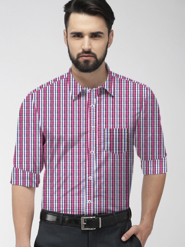 Cavenders Men Checkered Formal White Pink Shirt Buy Cavenders