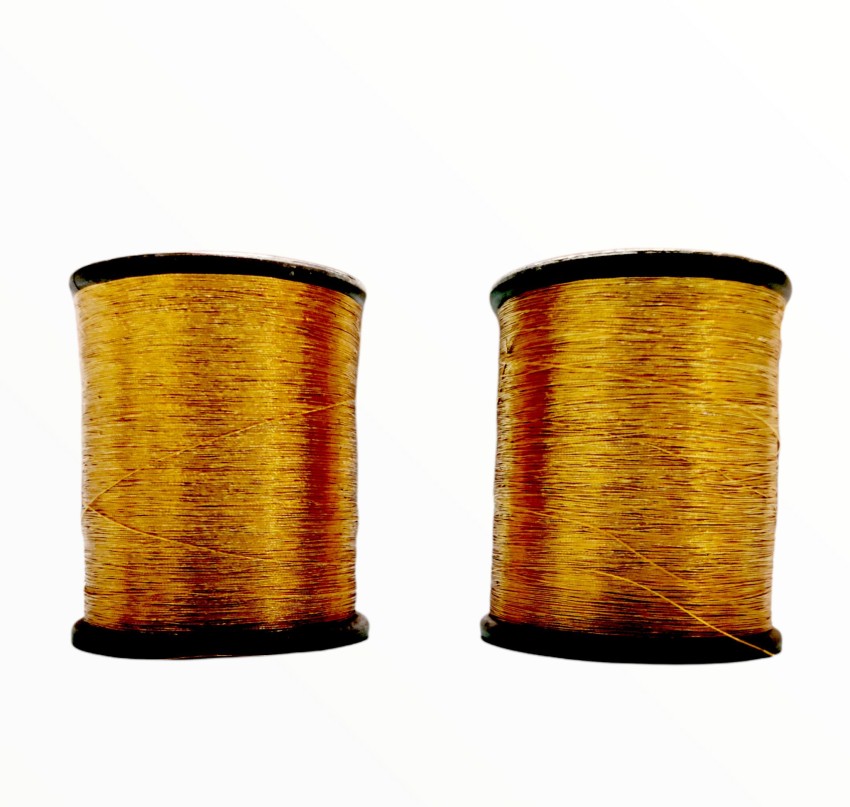 Cotton Crochet Thread Bundle - Golden Yellow with Gold Metallic