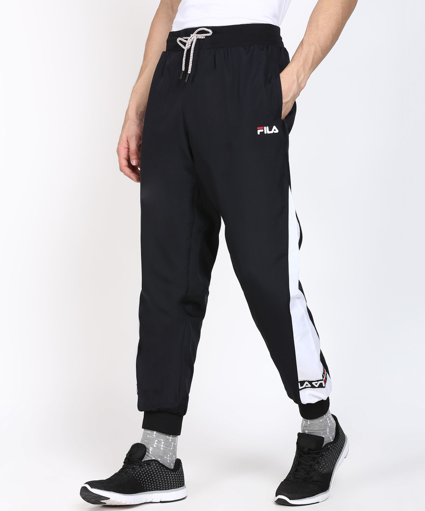 FILA Solid Men Black Track Pants Buy FILA Solid Men Black Track