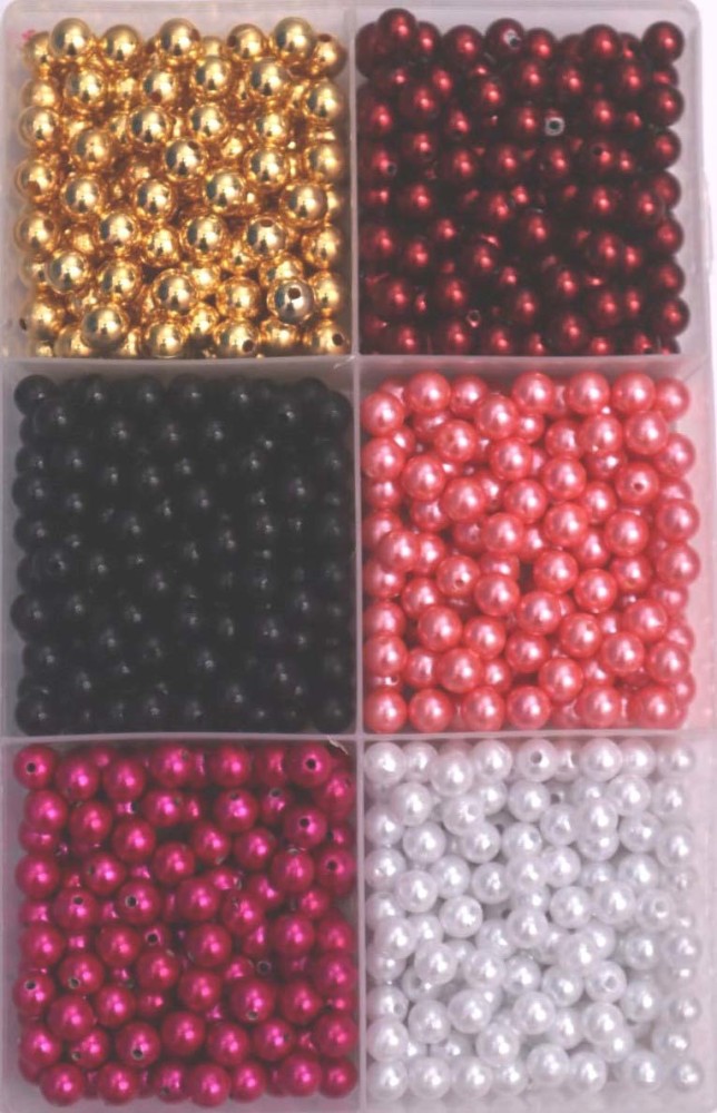 Atifa 6MM Multicolor pearl beads for craft and jewellery making