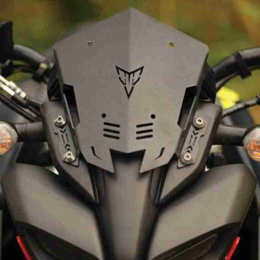 SELVIKE METAL VISER MT15 BLACK Bike Windshield Price in India