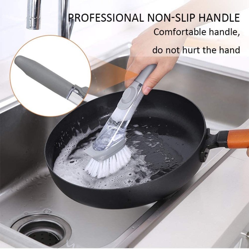 Refill Dish Washing Brush Pot Cleaning Sponge Soap Dispenser