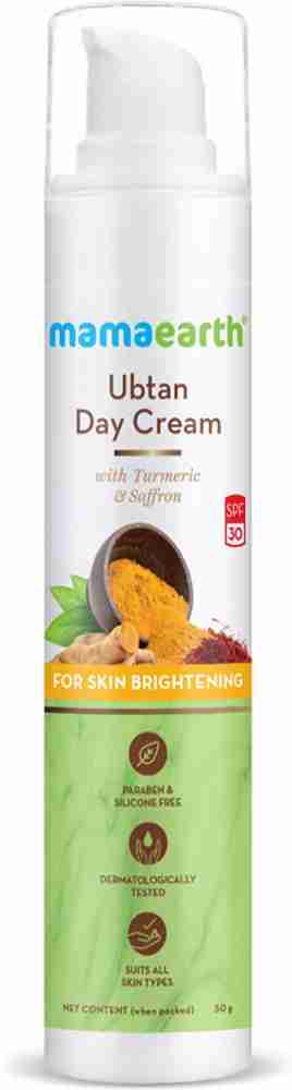 Mamaearth Ubtan Day Cream with SPF 30 with Turmeric Saffron for