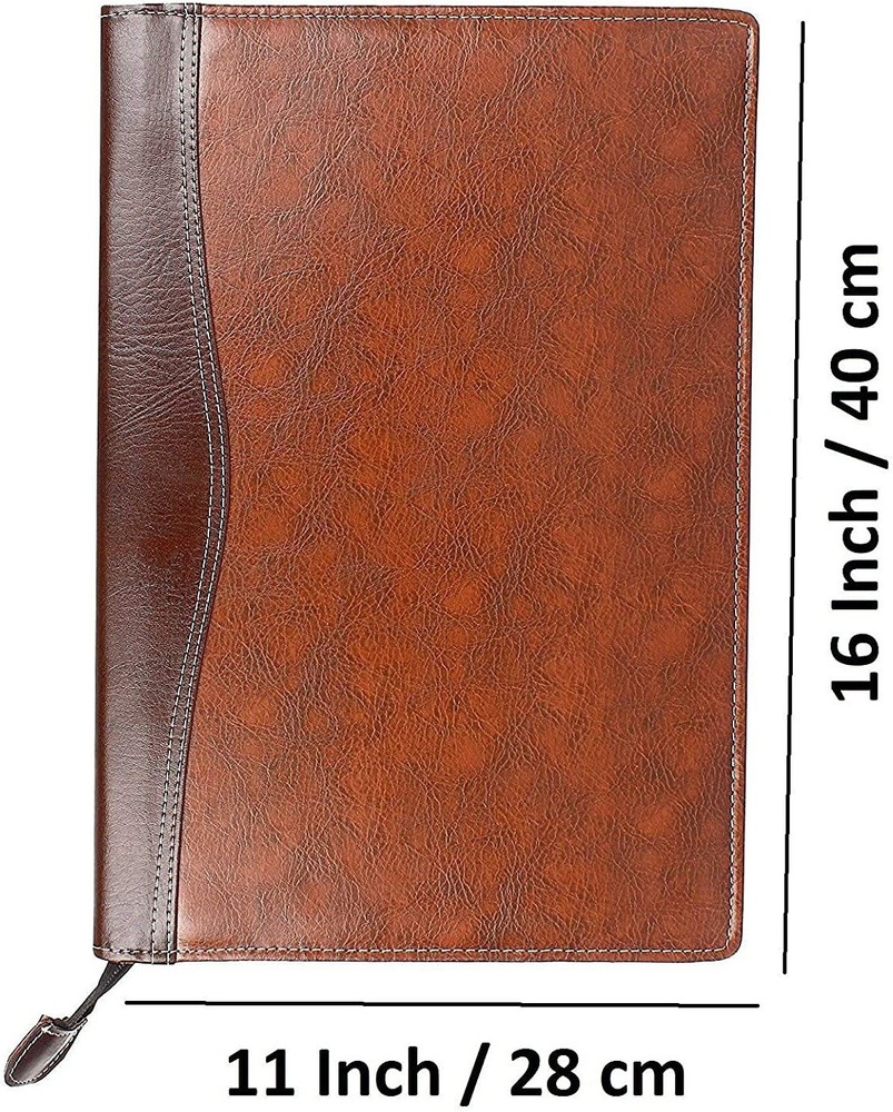 Leather file sales folder bag