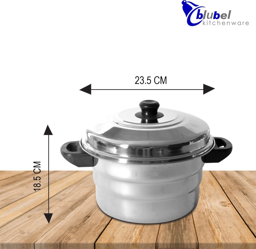 Blu Bel Stainless Steel Multi Steamer Pot 3 Idli Plate 21 Idli