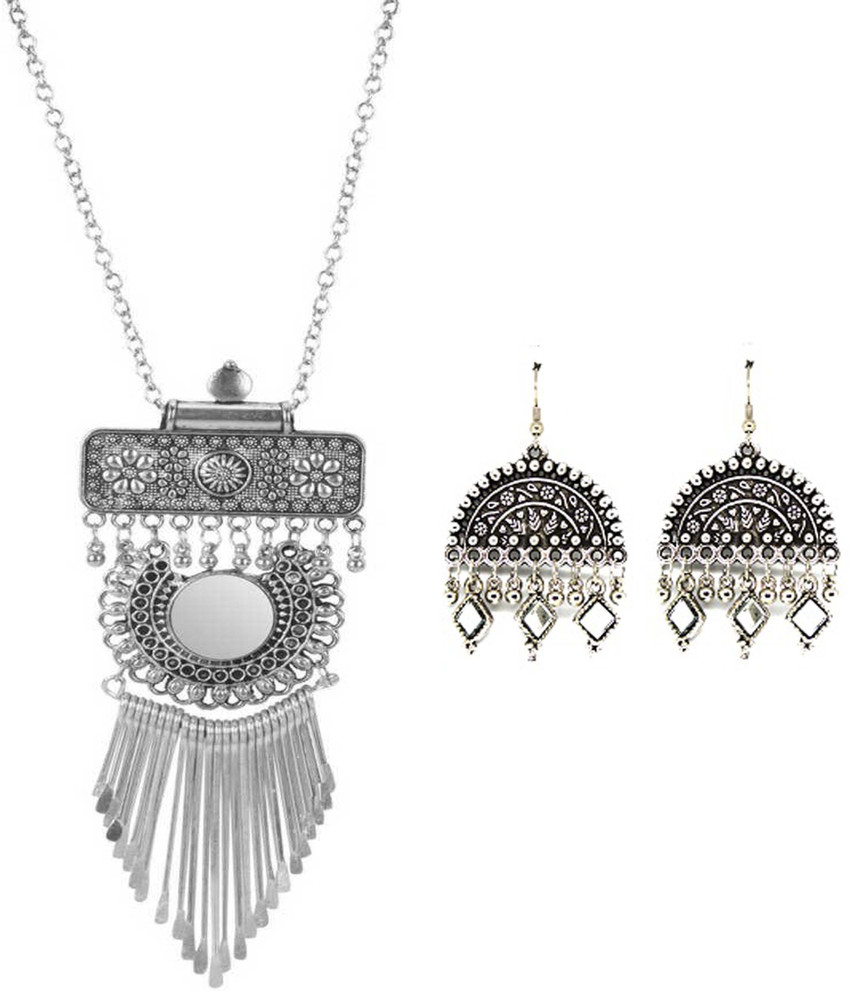 Akshetri Metal Black Silver Silver Jewellery Set Price in India Buy Akshetri Metal Black Silver Silver Jewellery Set Online at Best Prices in India Flipkart