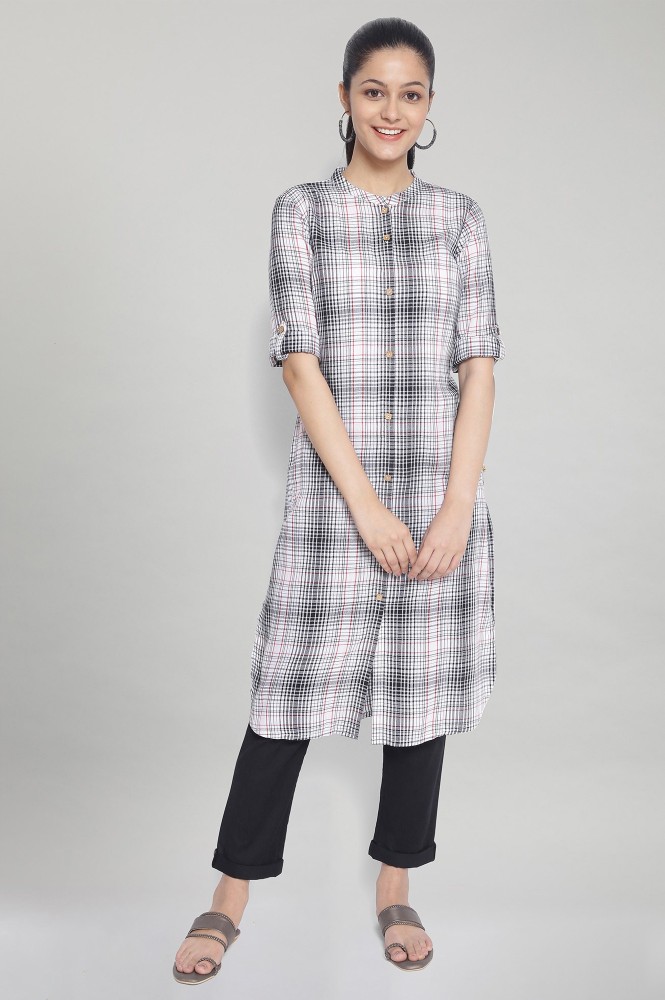 Aurelia checked straight on sale kurta