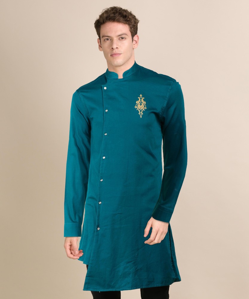 The Indian Garage Co. Men Solid Asymmetric Kurta - Buy The Indian Garage  Co. Men Solid Asymmetric Kurta Online at Best Prices in India