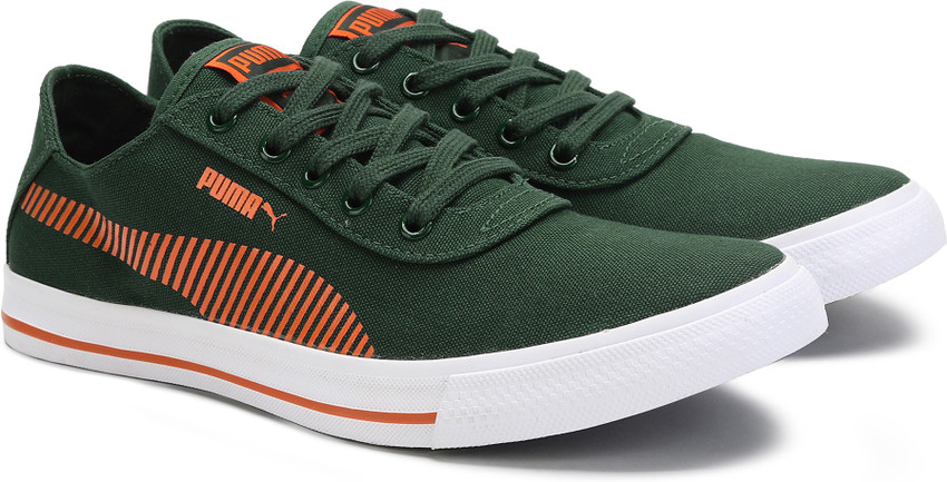 Puma canvas shop shoes green