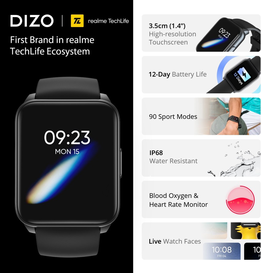 Dizo by realme Techlife Watch Smartwatch