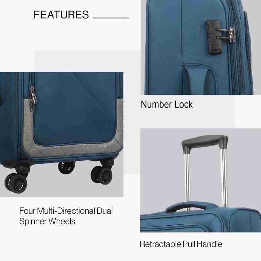 Carryfine Soft Body Suitcase and Trolley Bag (Set of 1, Multi) Set Of 2