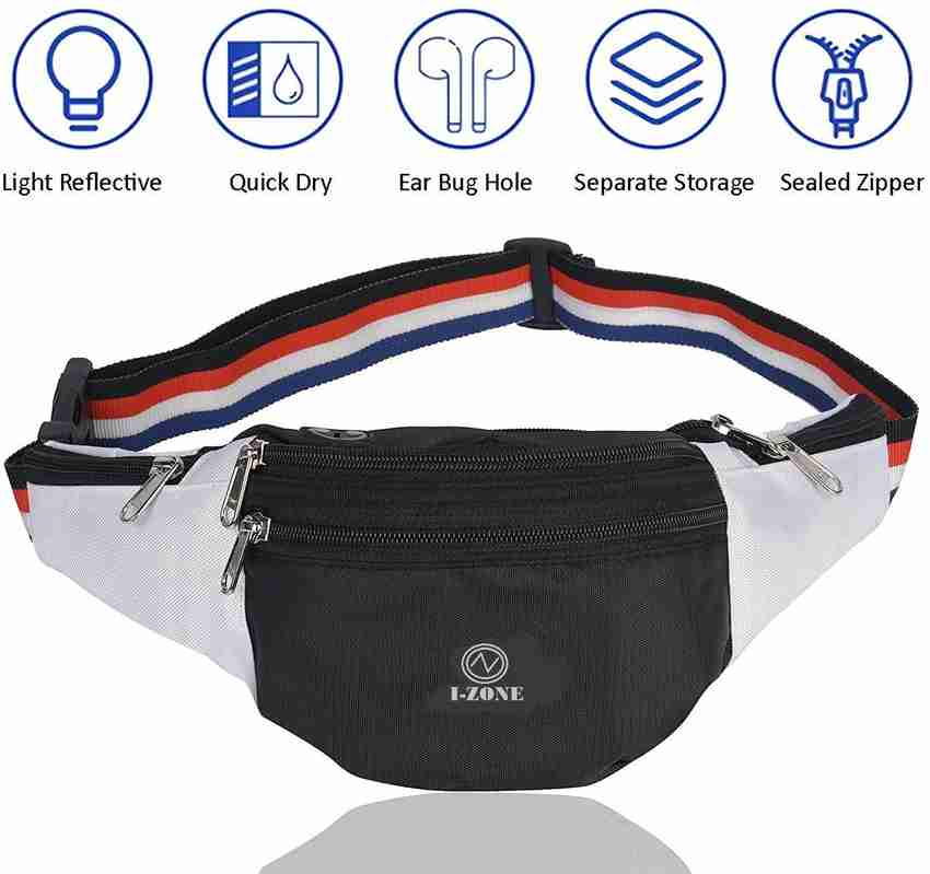 I Zone Polyester Waist Bag for Men Women Fanny Pack for Hiking Travel Camping Running Sports Outdoors Money Belt with Adjustable Strap WAIST POUCH