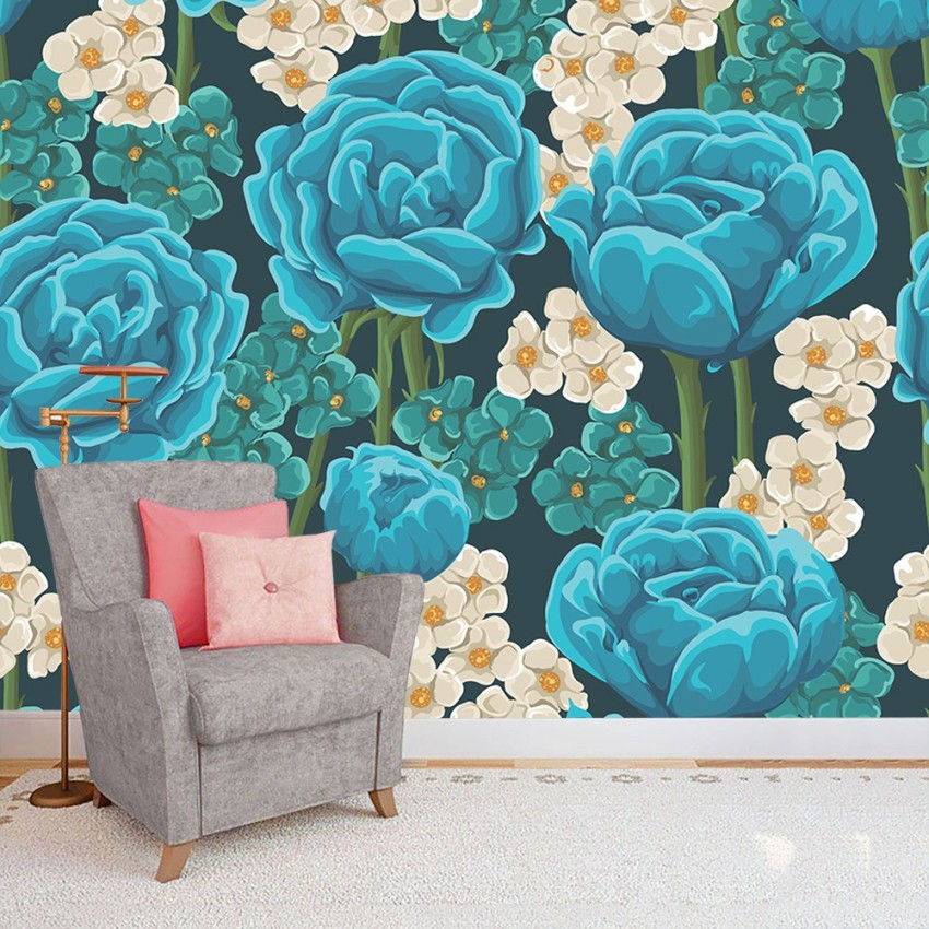 PASTEL TEAL FLOWER WALLPAPER  Daisy wallpaper Cute wallpaper backgrounds  Teal coloured wallpaper