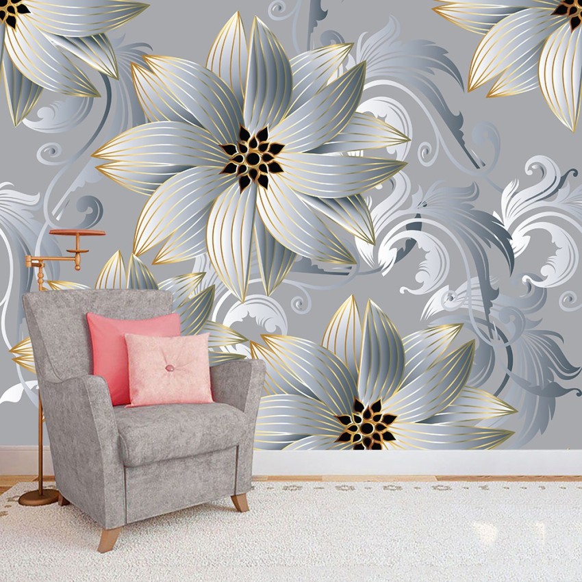 Grand Floral Grey Beige Wallpaper MH36505 by Patton Norwall Wallpaper