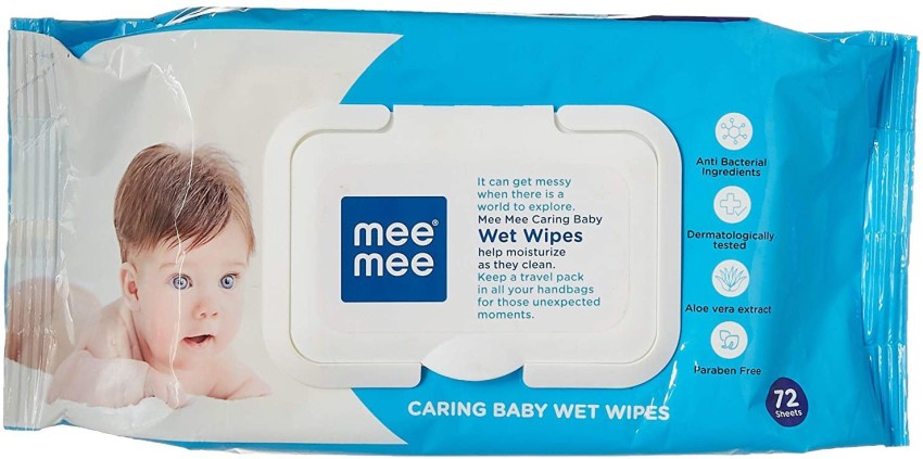 Buy Mee Mee Baby Gentle Wet Wipes with Aloe Vera extracts, 72 counts, Pack  of 3 Online at Low Prices in India 