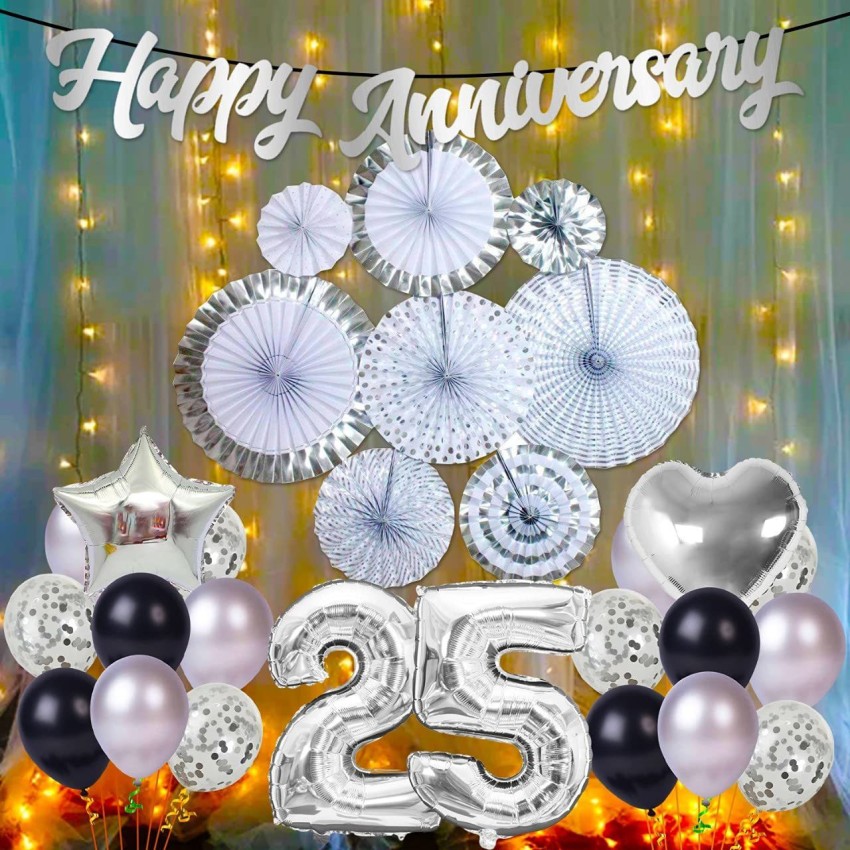 Silver 25th Wedding Anniversary Party Supplies - 50th Anniversary Ideas |  Party City