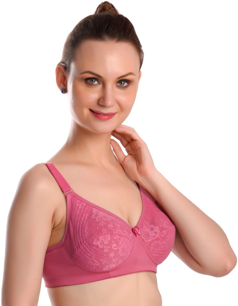 Lovinoform women Non-padded bridal lace bra online at -Red