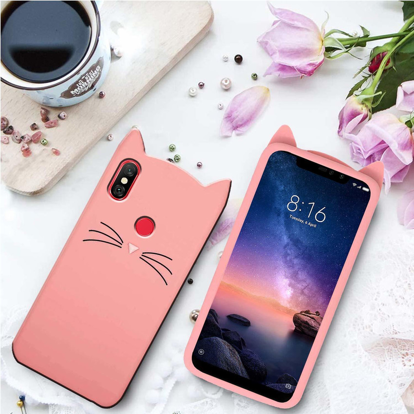 Rance Back Cover for Redmi Note 6 Pro Ear Kitty Case 3D Cute