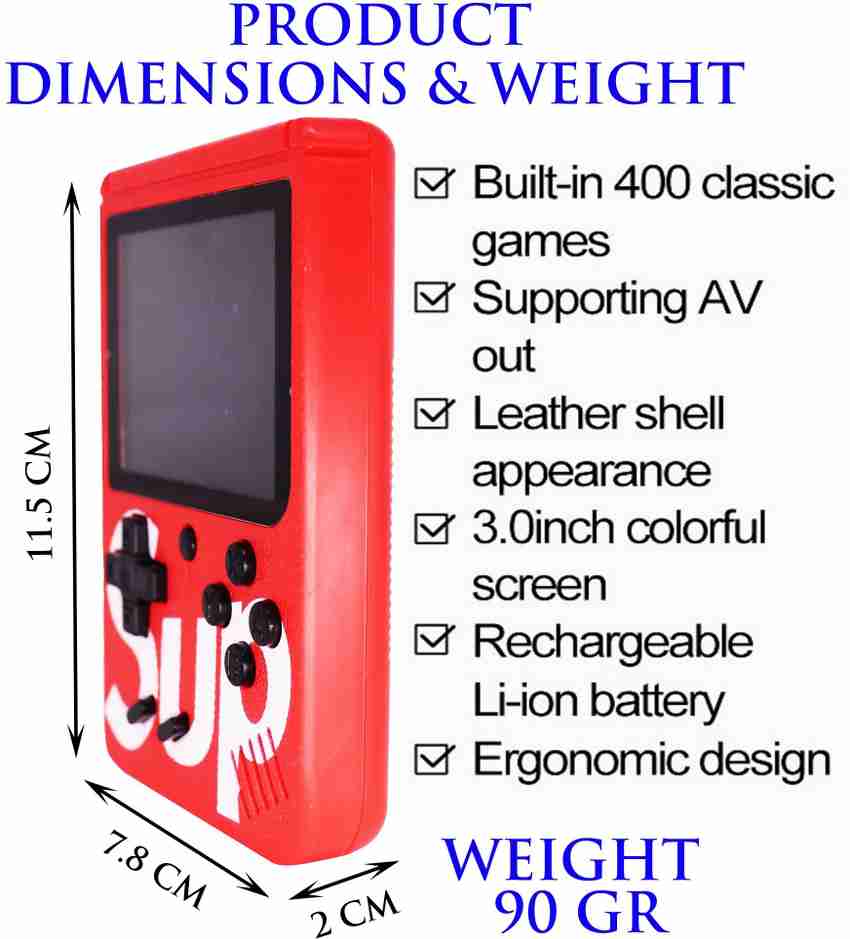 Sup Game Box 400 in 1 Games Retro Portable Mini Handheld Game Console, with  400 classic Games included, rechargeable