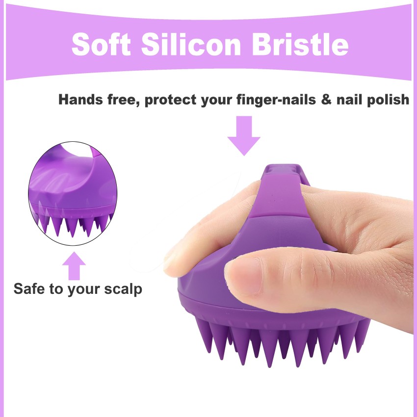emulsion gør ikke Skuespiller SEAGULL Scalp Massager Shampoo Brush for Dandruff Removal, Hair Washing,  With Soft Silicone Bristles for Exfoliation & Hair Massage {Purple} (Pack  Of 1) - Price in India, Buy SEAGULL Scalp Massager Shampoo
