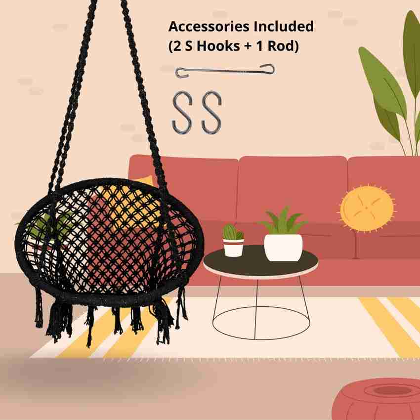 Curio Centre Round Swing Chair with Accessories Cotton Hammock Price in India Buy Curio Centre Round Swing Chair with Accessories Cotton Hammock online at Flipkart