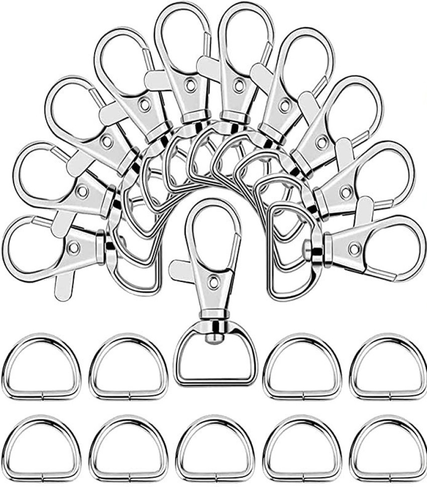 DIY Crafts Silver Heavy Duty Metal D Ring Non Welded D-Rings Assorted  Multi-Purpose Semi-Circular D Ring for Hardware Bags Ring Hand DIY  Accessories (Pack of 5 Pcs, Mini Metalic Silver Colour) Key