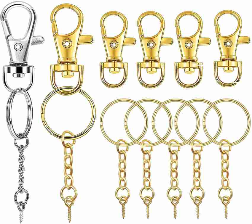 Lobster Claw Clasps Keychain Ring, Metal Lobster Clasp Swivel Trigger Clips Key Chain Ring for Craft Jewelry, Jewels Making,Temu