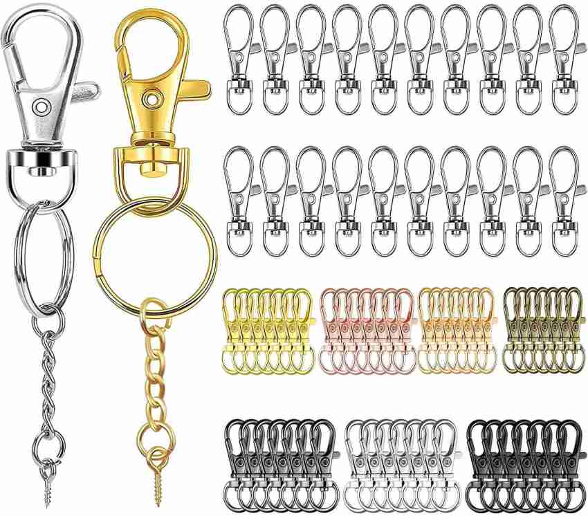 30Pcs Lobster Claw Clasps Keychain for Jewelry Making,Colorful Metal  Lobster Clasp Swivel Trigger Clips with Swivel Clasps Hook Clips Flat Split