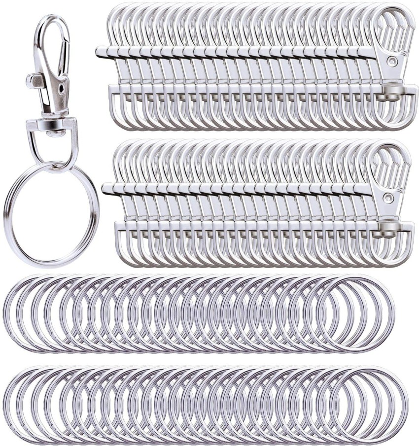 70 Pieces Swivel Lanyard Snap Hook with Key Rings Keychain Metal