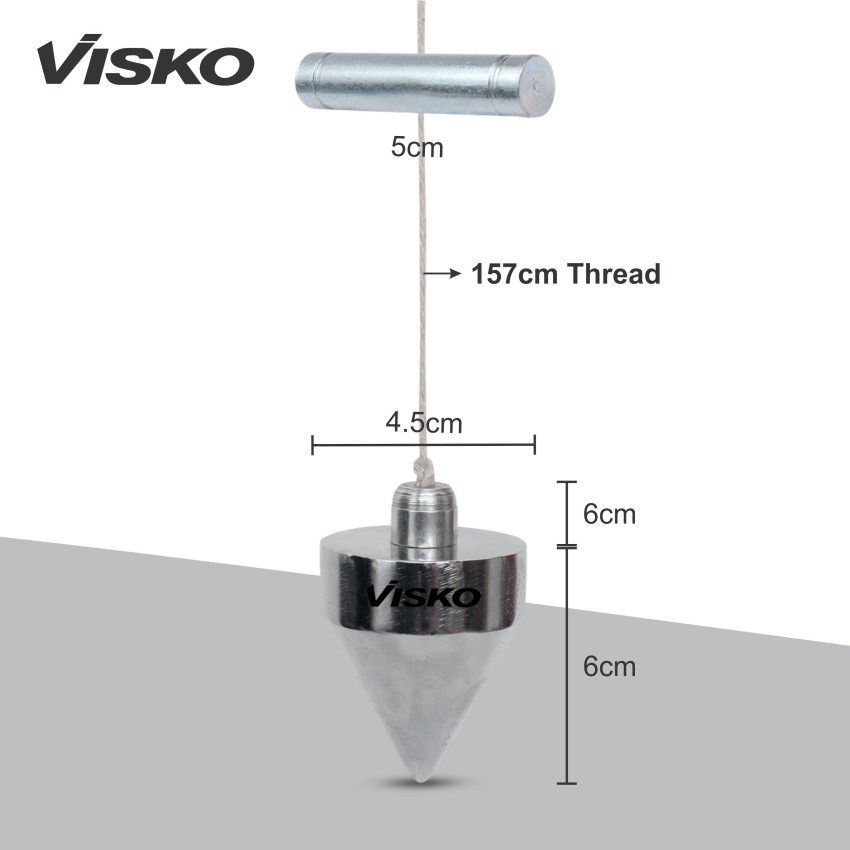 Visko Plumb Bob , 270 Chrome Plated Cast Steel Plumbob 200 g Steel Plumb Bob