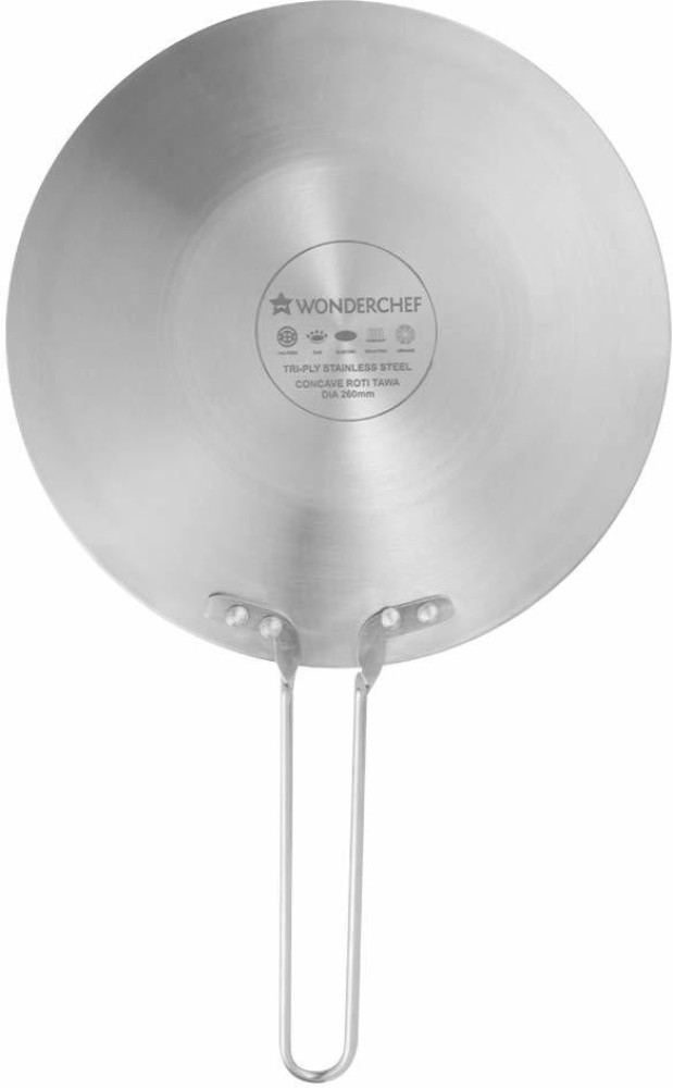 Wonderchef Nigella 3-Ply Stainless Steel Roti Tawa 26cm