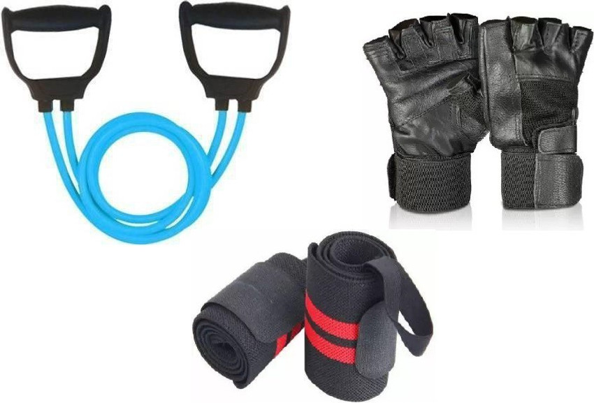 EMMKITZ Double Resistance Band 6 Body Parts of Muscles with gym