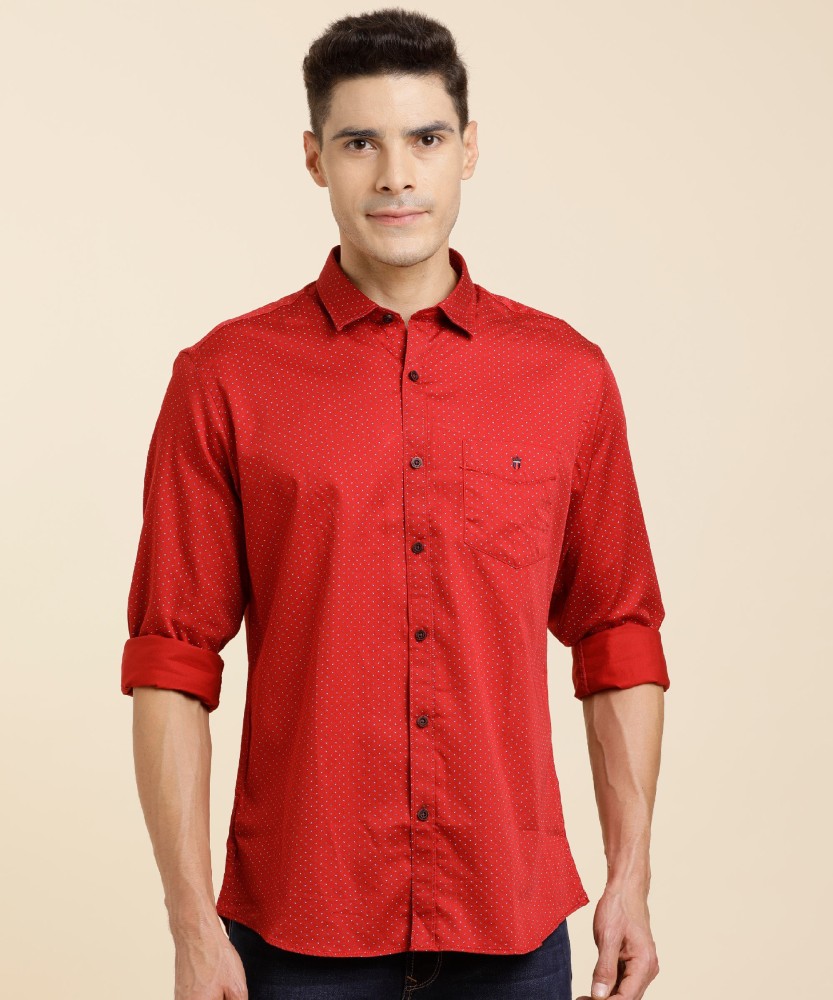 Louis Philippe Sport Men Printed Casual Red Shirt - Buy Louis