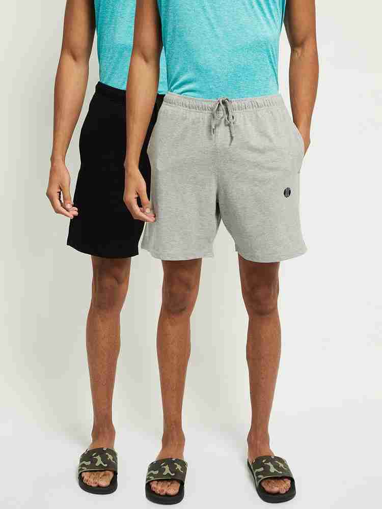 MAX Solid Men Grey Basic Shorts Buy MAX Solid Men Grey Basic