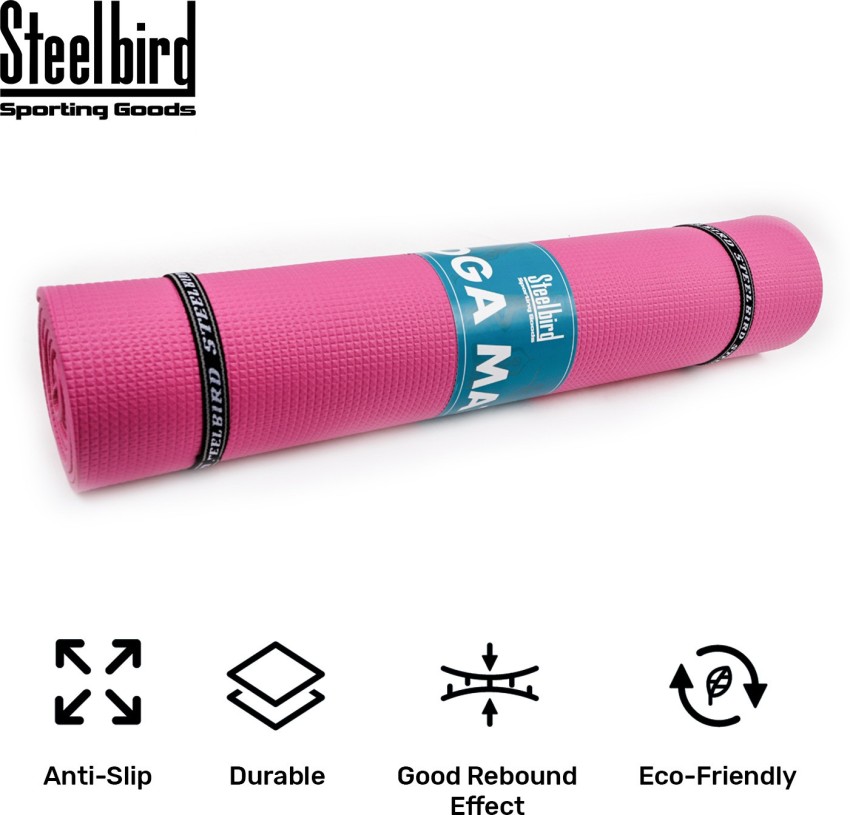 Pink Yoga Mat - Extra Thick TPE yoga mat, Non-Slip, Wide Exercise