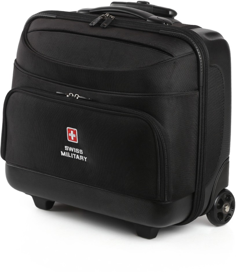 SWISS MILITARY 15 Inch Overnighter Trolley Bag with Laptop Compartment LTB2 Overnighter Briefcase 2 Wheels 15 inch Black Price in India Flipkart