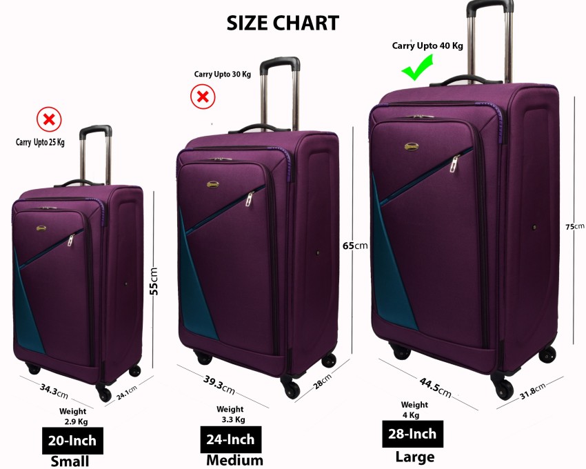 STUNNERZ Large Check In Luggage Trolley Bag,Travel Bag, Suitcase,Tourist Bag, purple Check-in Suitcase - 28 inch Purple - Price in India