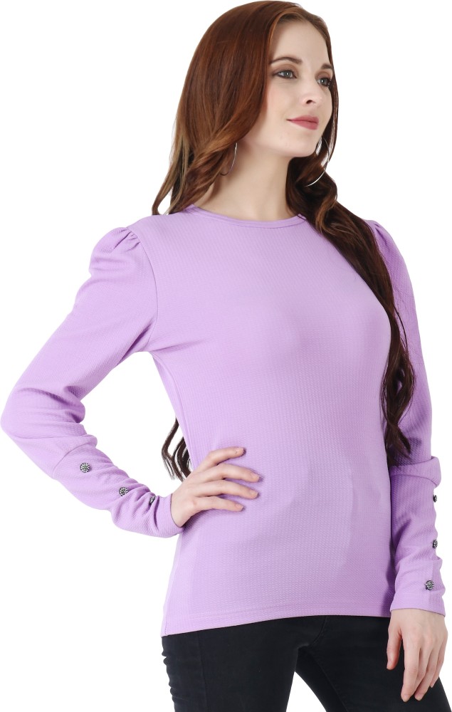 Full Sleeve Zipper Tops for Women, Solid Color Casual (Lavender) at Rs  180/piece, Women Tops in Indore