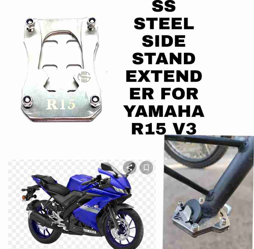 Aklin Boky SS 304 STEEL SIDE STAND EXTENDER FOR R15 V3 Bike Side