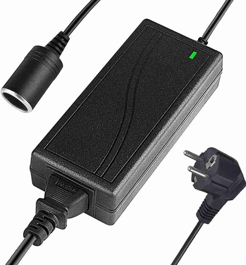 HQRP 120V AC Adapter to 12V DC 5A Car Charger 60W Cigarette Lighter Socket  Converter compatible with Car Vacuum Cleaner Refrigerator Mini-Fridge